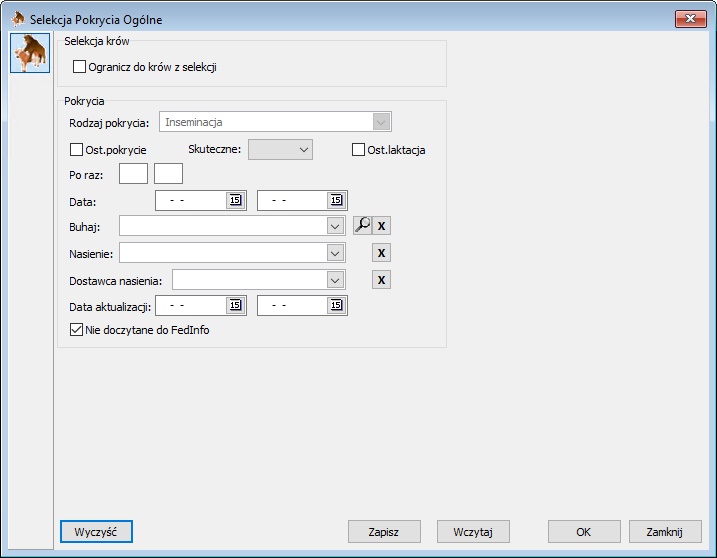 Selekcja pokrycia - filtrowanie